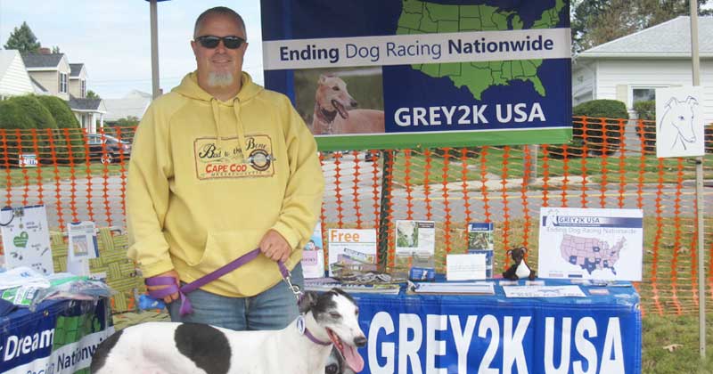 Darren with his greyhound